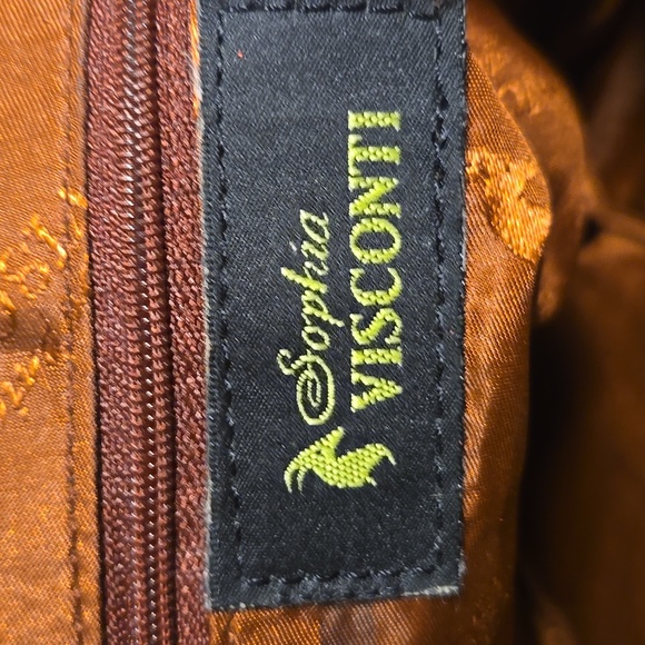 Sophia Visconti Yellow and Brown Shoulder Bag - Picture 3 of 10